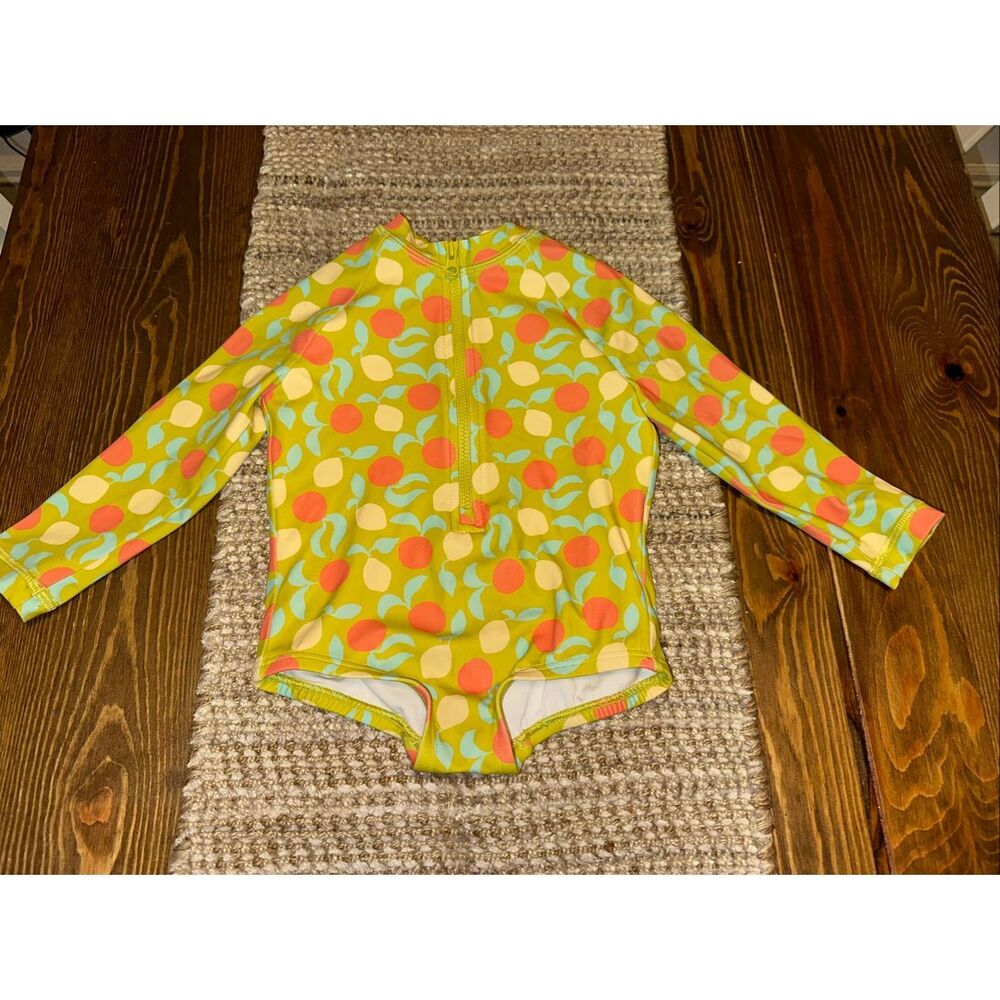 Hanna Andersson Girls Long Sleeve all over Print One Piece Swimsuit Zipper US 2